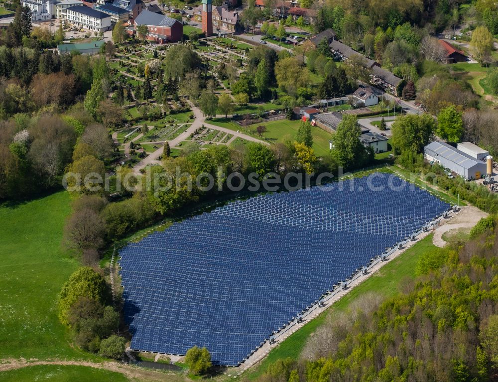 Glücksburg from the bird's eye view: Solar power plant and photovoltaic systems in Gluecksburg in the state Schleswig-Holstein, Germany