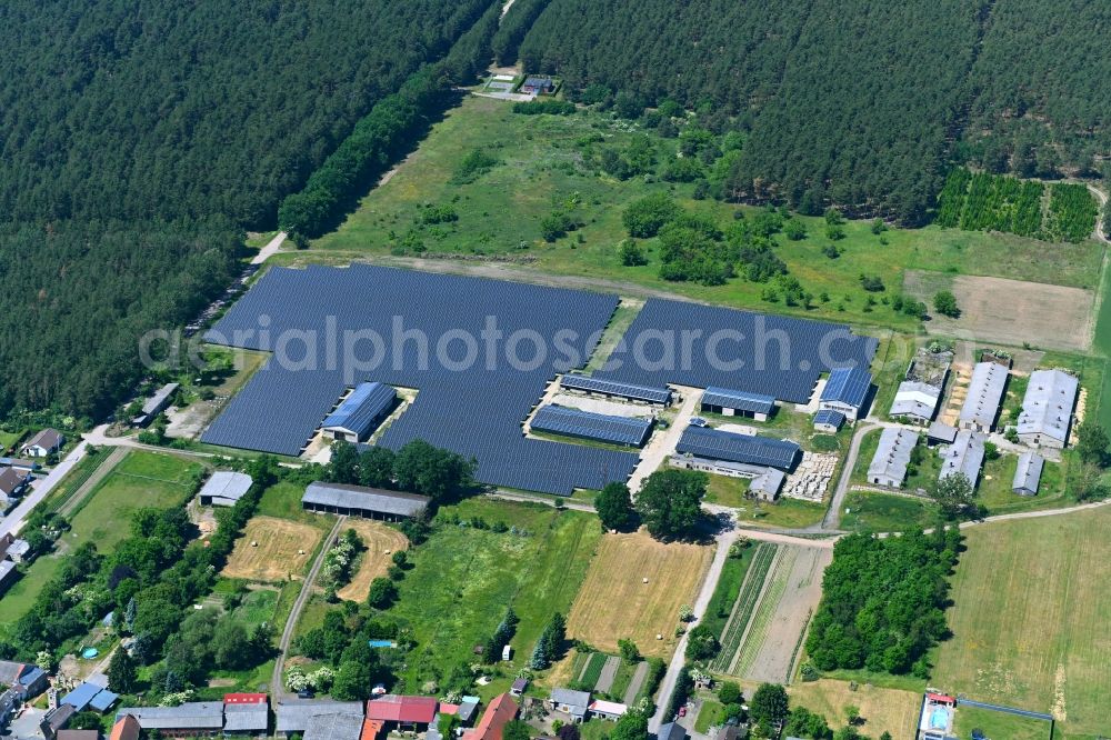 Aerial photograph Solpke - Solar power plant and photovoltaic systems in Solpke in the state Saxony-Anhalt, Germany