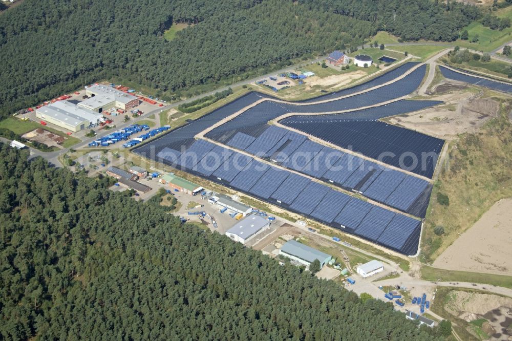 Bardowick from the bird's eye view: Solar power plant on the disused landfill in Bardowick in Lower Saxony