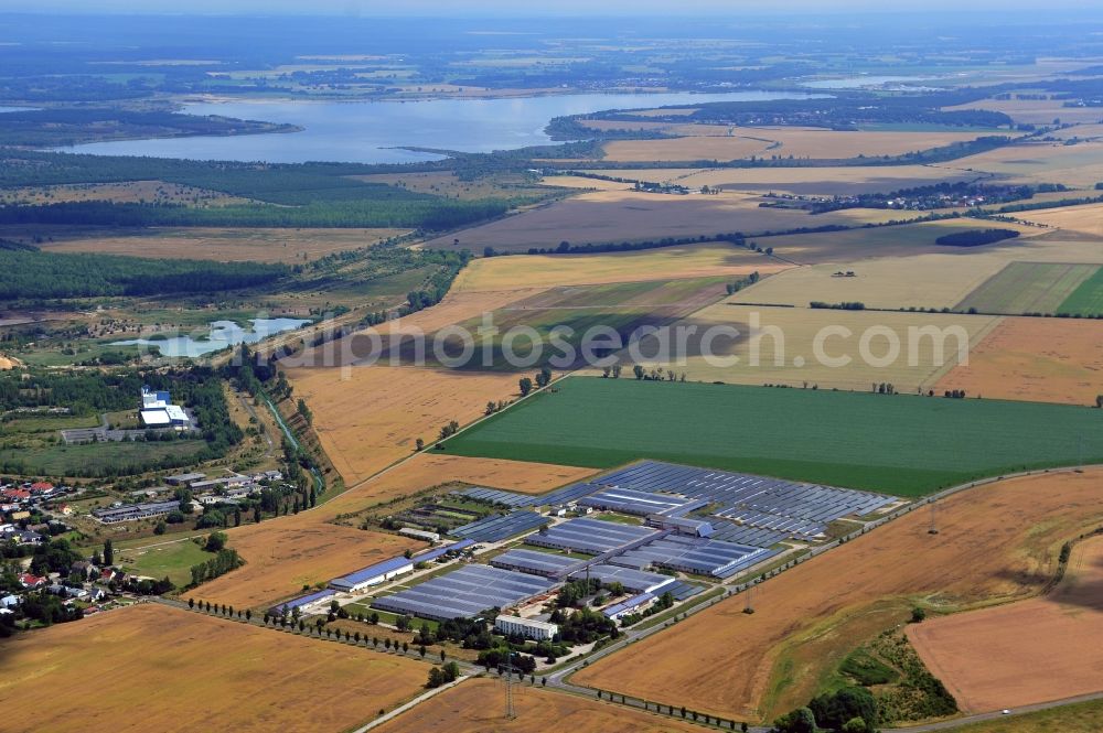 Aerial image Delitzsch - View at Solar Park - Solar power plant at Green City Energy AG in Delitzsch in Saxony