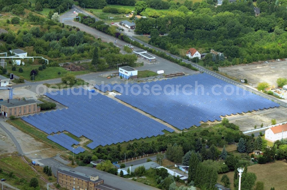 Delitzsch from above - View at Solar Park - Solar power plant in Delitzsch in Saxony
