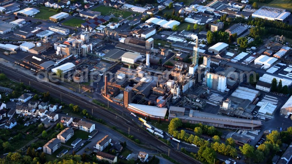 Aerial image Bad Hönningen - Solvay factory in Bad Hoenningen in the state Rhineland-Palatinate, Germany