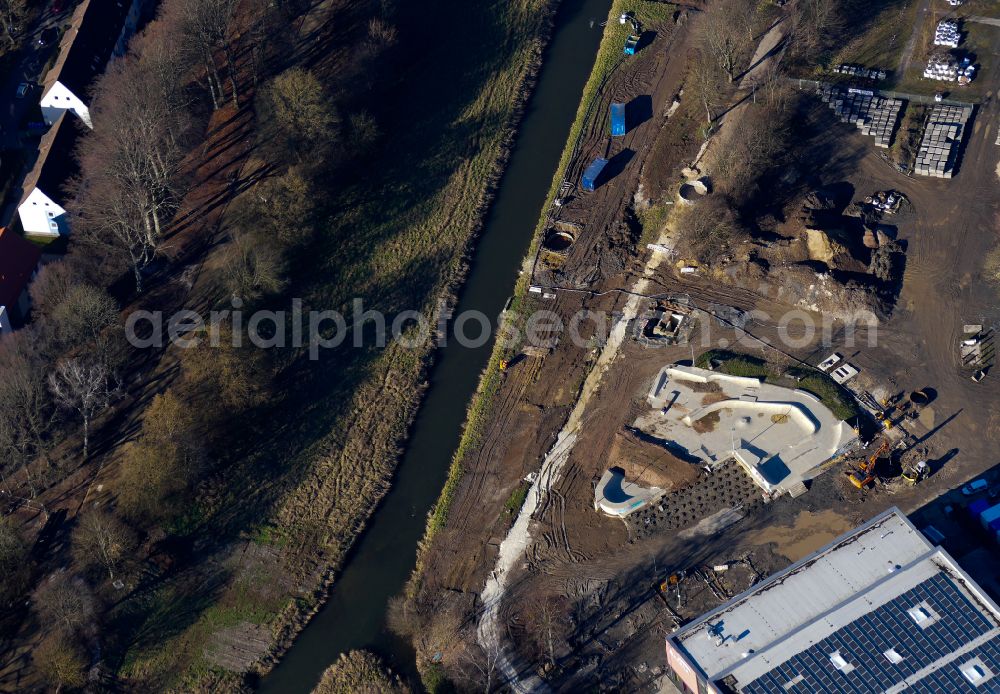 Aerial photograph Göttingen - Recovery and defusing work at the bomb site in Goettingen in the state Lower Saxony, Germany