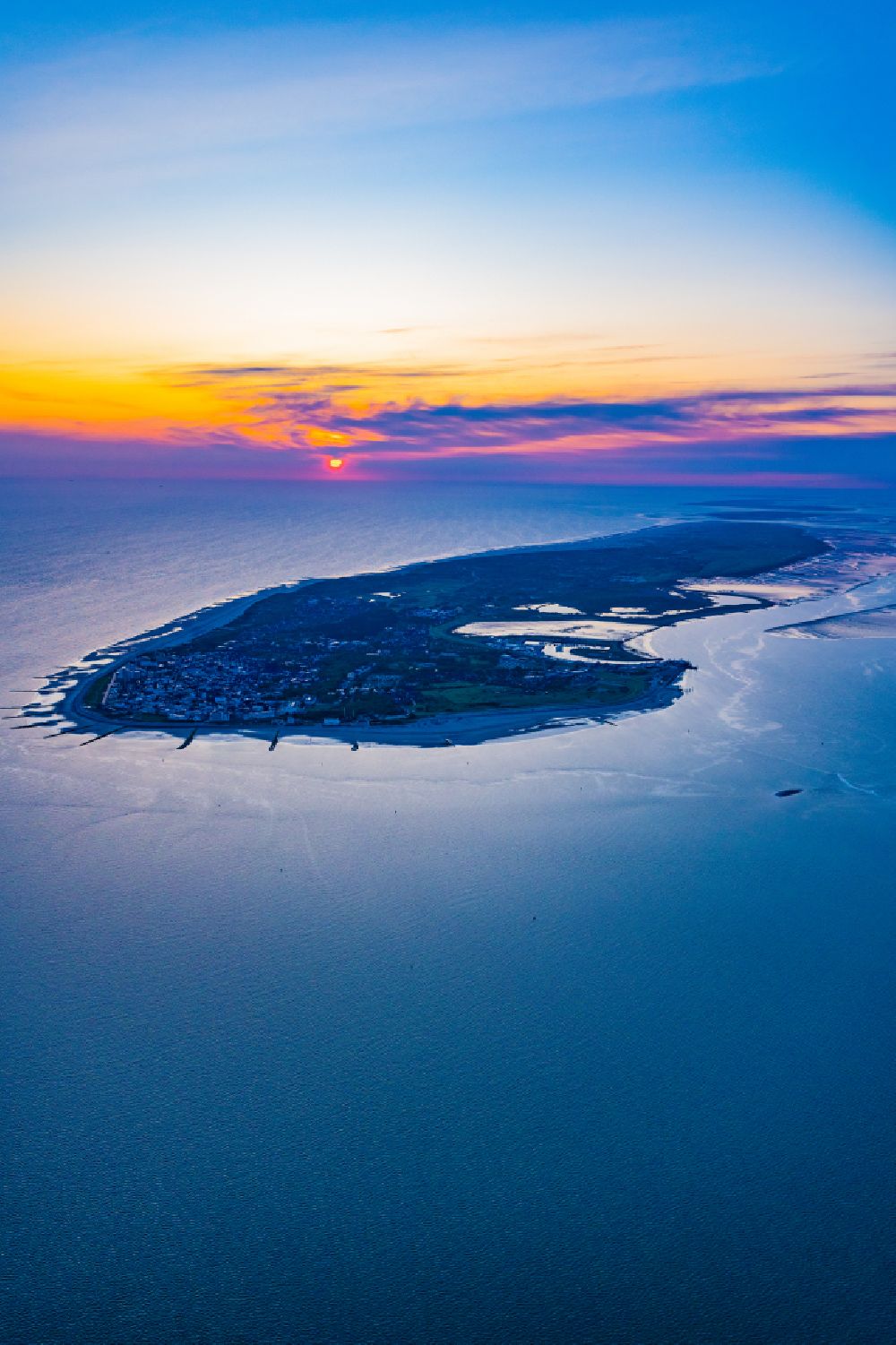 Aerial photograph Norderney - Coastal area of North Sea - Island in Norderney in the state Lower Saxony, Germany