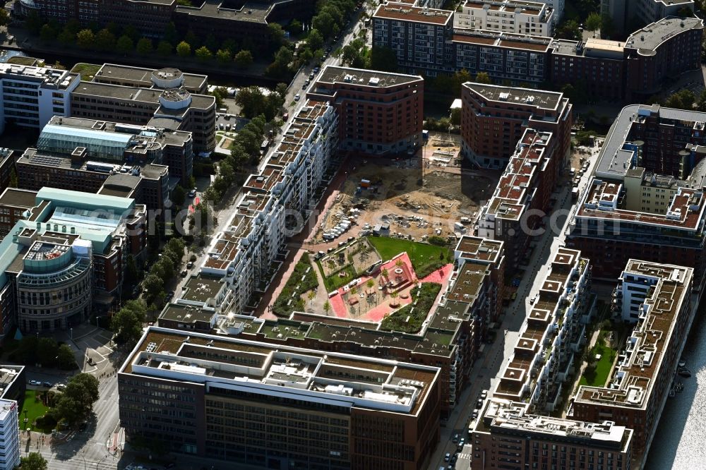 Aerial image Hamburg - Construction site for the construction of an apartment building SonninPark on Nagelsweg - Sonninstrasse in the district of Hammerbrook in Hamburg, Germany
