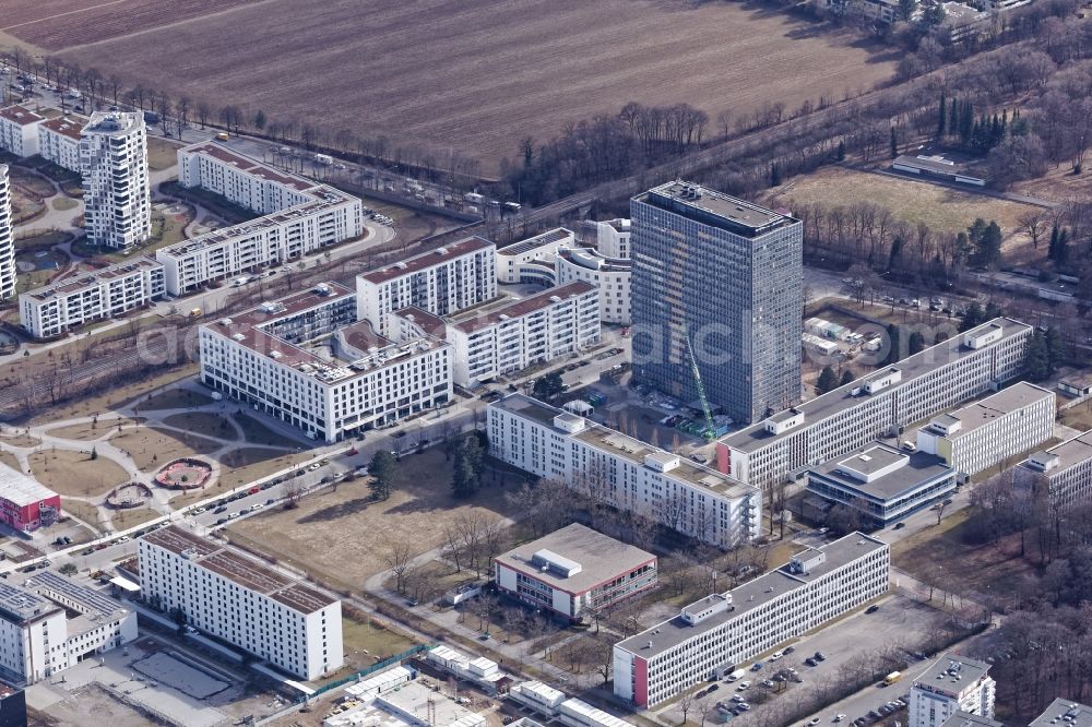 Aerial image München - High-rise building South One in the district Thalkirchen-Obersendling-Forstenried-Fuerstenried-Solln in Munich in the state Bavaria