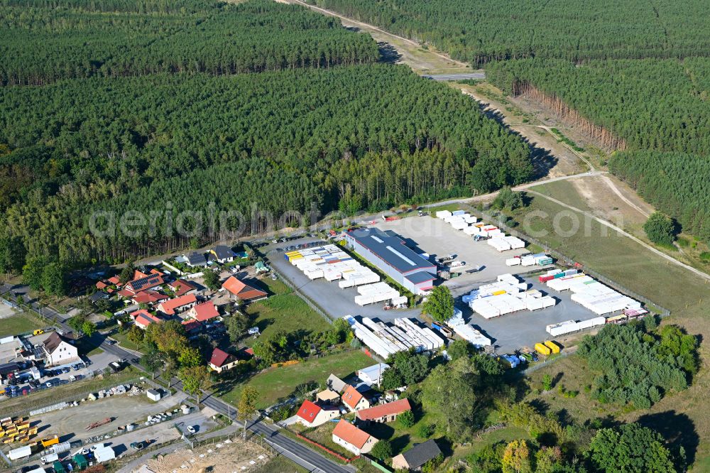Aerial photograph Dannenreich - Freight forwarding building a logistics and transport company MLS Mobil Logistik Service in Dannenreich in the state Brandenburg, Germany