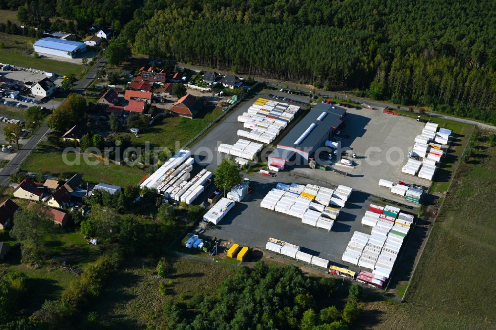 Dannenreich from above - Freight forwarding building a logistics and transport company MLS Mobil Logistik Service in Dannenreich in the state Brandenburg, Germany