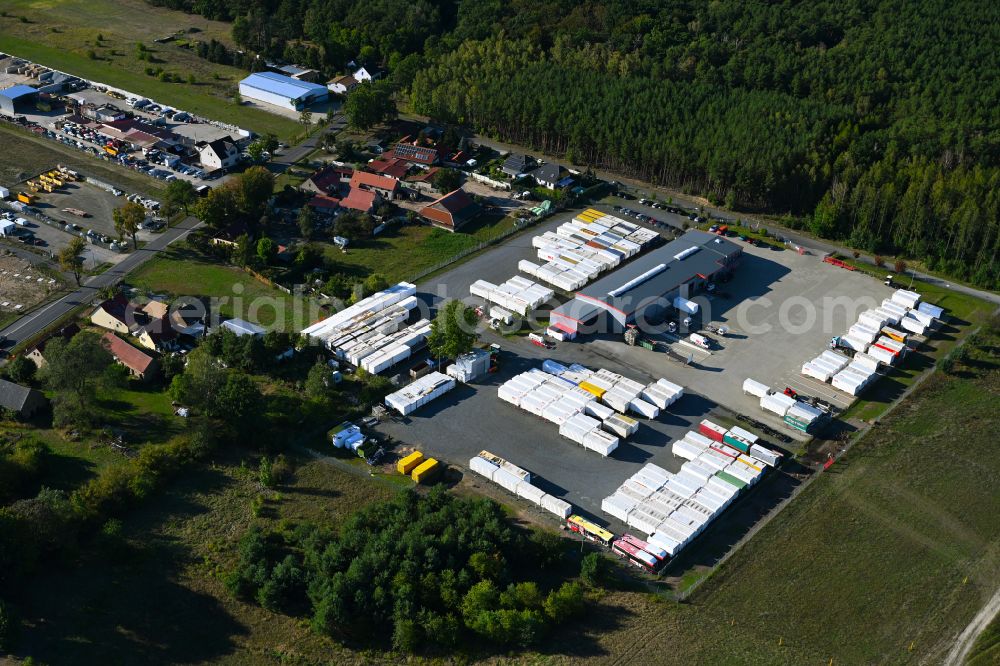 Aerial image Dannenreich - Freight forwarding building a logistics and transport company MLS Mobil Logistik Service in Dannenreich in the state Brandenburg, Germany