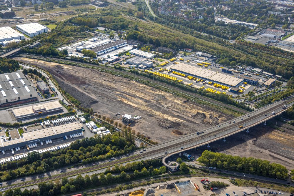 Aerial photograph Dortmund - freight forwarding building a logistics and transport company DACHSER SE in the district Union in Dortmund at Ruhrgebiet in the state North Rhine-Westphalia, Germany