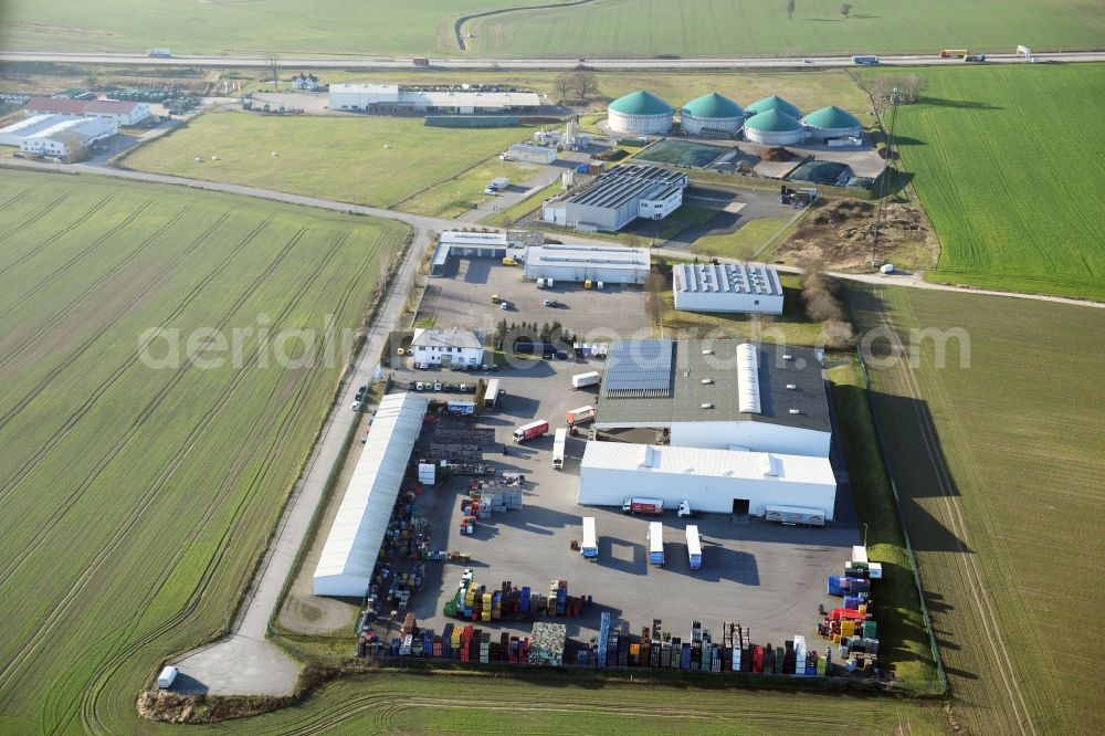Leizen from above - Freight forwarding building a logistics and transport company DLS Logistik GmbH on Woldzegartener Weg in Leizen in the state Mecklenburg - Western Pomerania, Germany