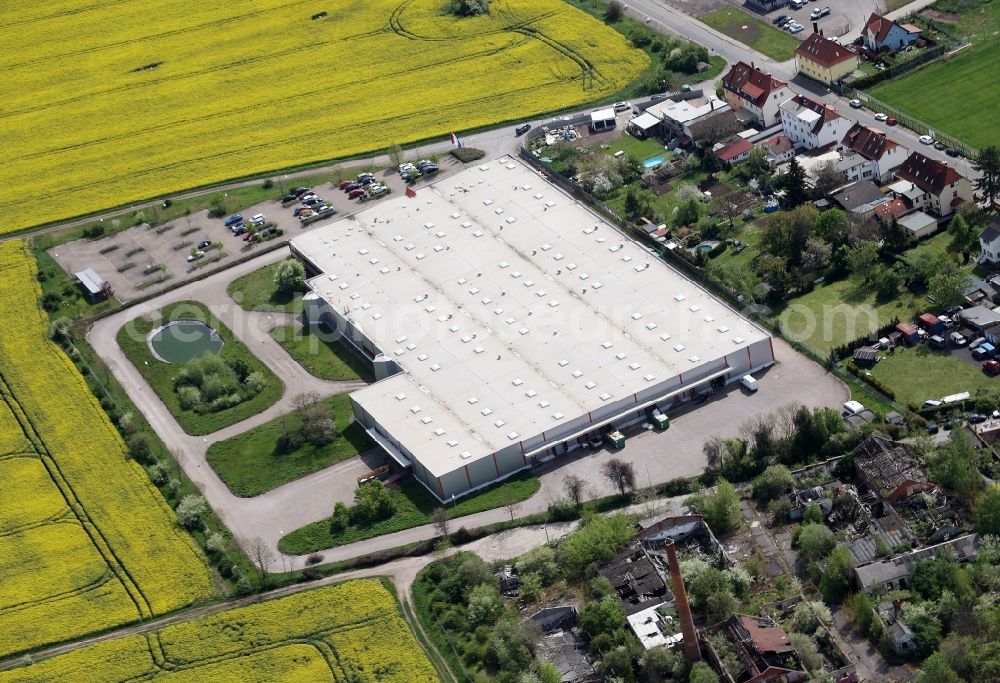 Aerial photograph Erfurt - Freight forwarding building a logistics and transport company Hause Spedition GmbH in the district Gispersleben in Erfurt in the state Thuringia, Germany
