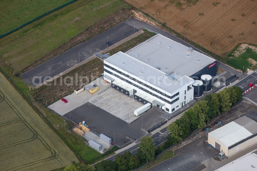 Bebra from above - Freight forwarding building a logistics and transport company on Justus-Liebig-Strasse in the district Lispenhausen in Bebra in the state Hesse, Germany