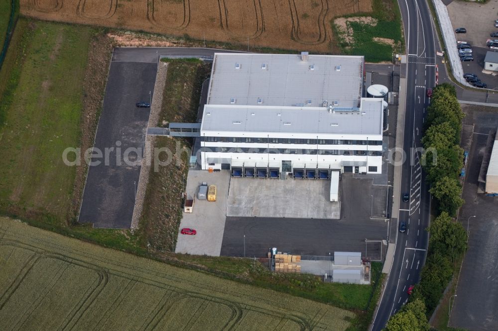 Bebra from the bird's eye view: Freight forwarding building a logistics and transport company on Justus-Liebig-Strasse in the district Lispenhausen in Bebra in the state Hesse, Germany