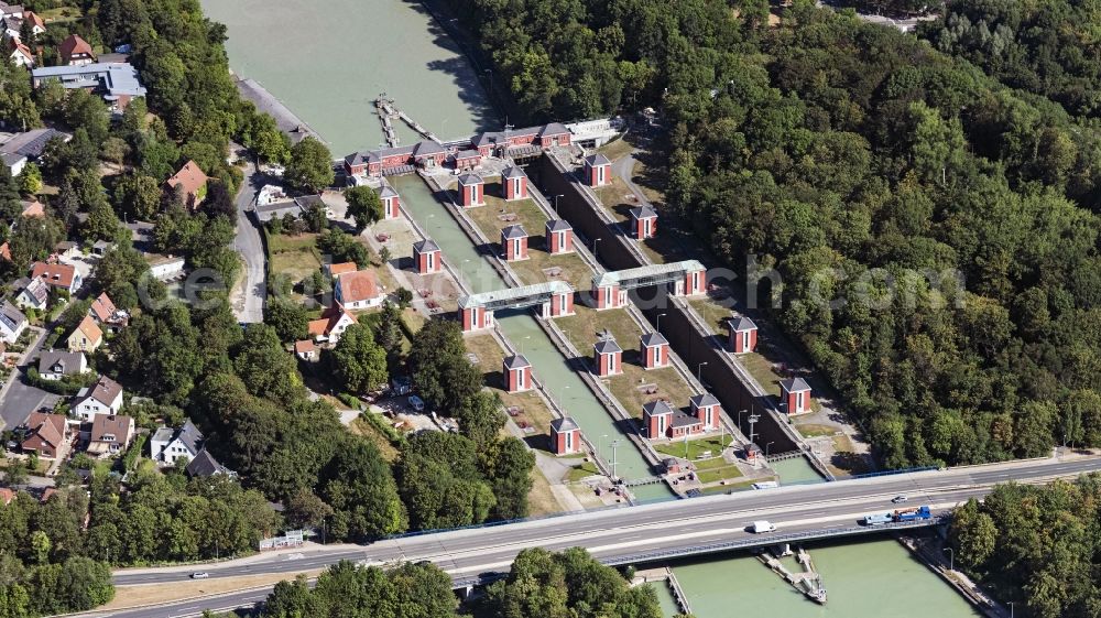 Aerial photograph Sehnde - Lockage of the Anderten on Mittelkonal in Sehnde in the state Lower Saxony, Germany
