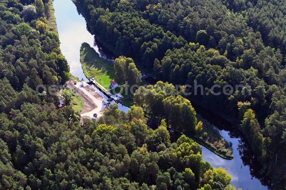 Aerial photograph Beutel - Lockage of the Havel Schleuse Zaaren in Beutel in the state Brandenburg, Germany
