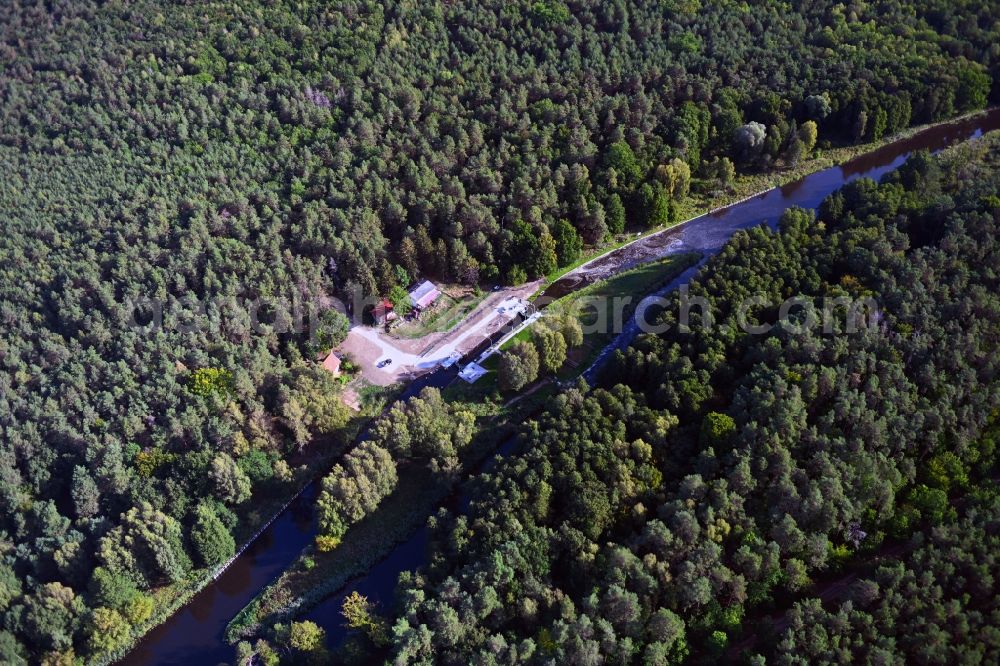 Aerial image Beutel - Lockage of the Havel Schleuse Zaaren in Beutel in the state Brandenburg, Germany