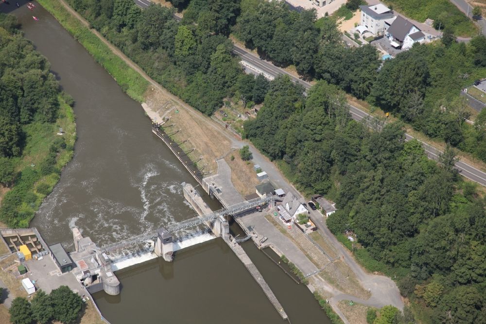 Aerial image Nassau - Lockage of the of Lahn in Nassau in the state Rhineland-Palatinate, Germany
