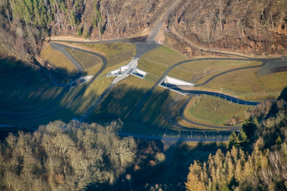 Aerial image Sangerhausen - Lockage of the of Rueckhaltebeckens Wippra in Sangerhausen in the state Saxony-Anhalt, Germany