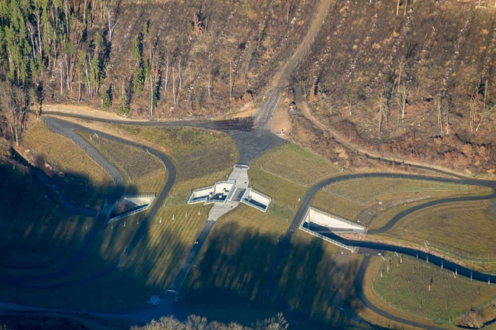 Aerial photograph Sangerhausen - Lockage of the of Rueckhaltebeckens Wippra in Sangerhausen in the state Saxony-Anhalt, Germany