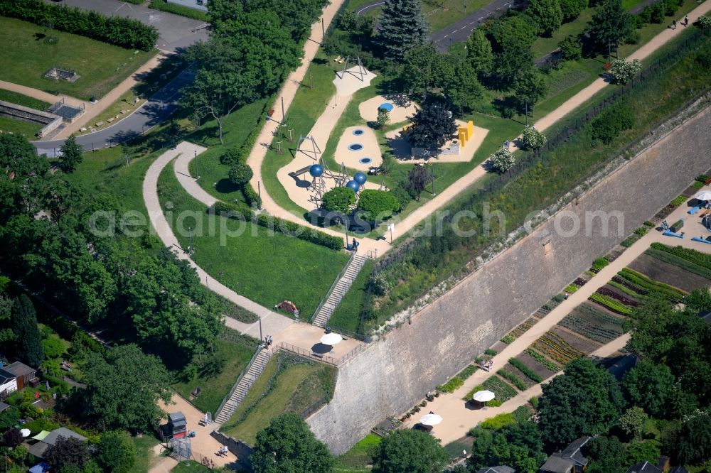 Aerial photograph Erfurt - Playground Spielplatz on Petersberg in the district Altstadt in Erfurt in the state Thuringia, Germany