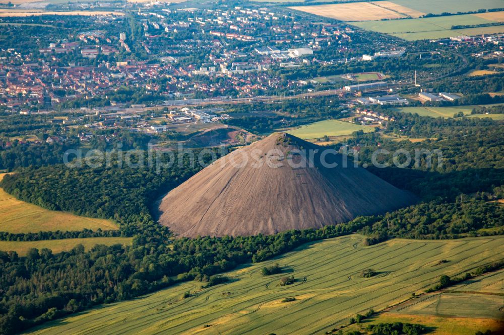 Aerial photograph Sangerhausen - Pointed cone dumps of the mine Sangerhausen in Saxony-Anhalt