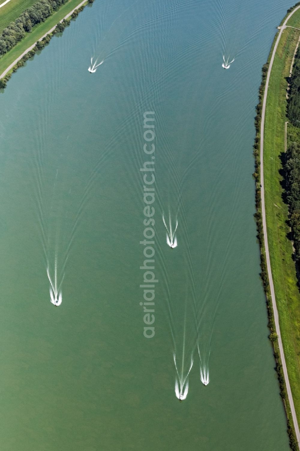 Aerial photograph Strengberg - Sport boat - rowing boat ride in auf of Donau in Strengberg in Lower Austria, Austria