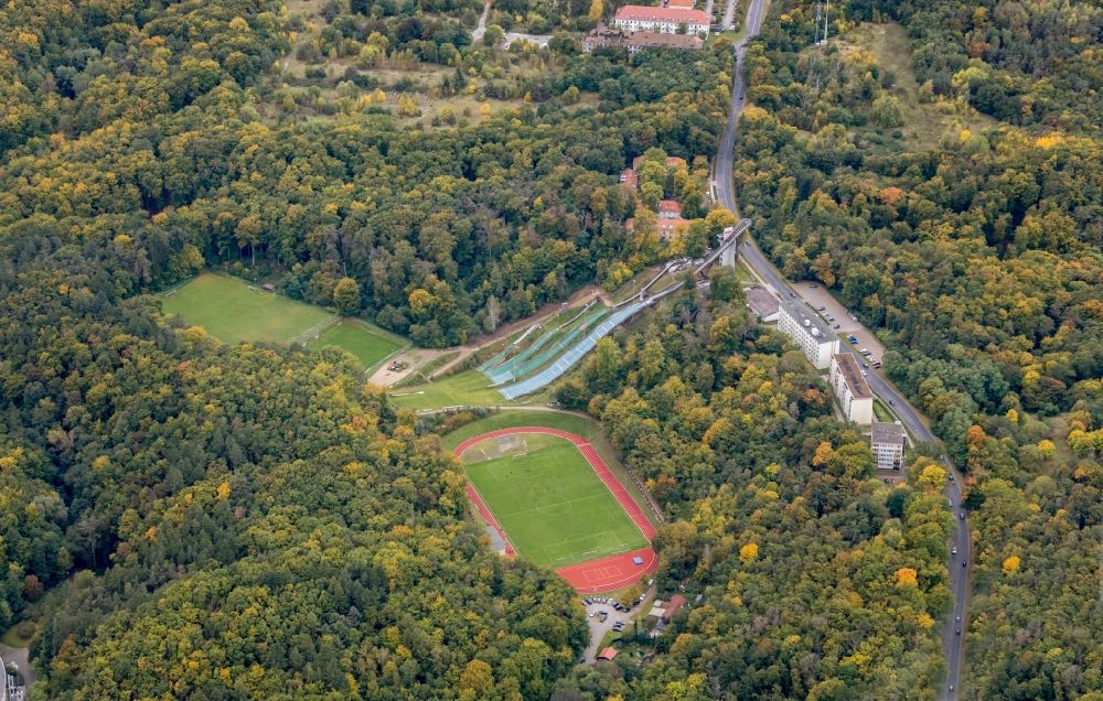 Aerial image Bad Freienwalde (Oder) - Jumps Sports grounds of Wintersportverein 1923 e.V. in Bad Freienwalde (Oder) in Brandenburg
