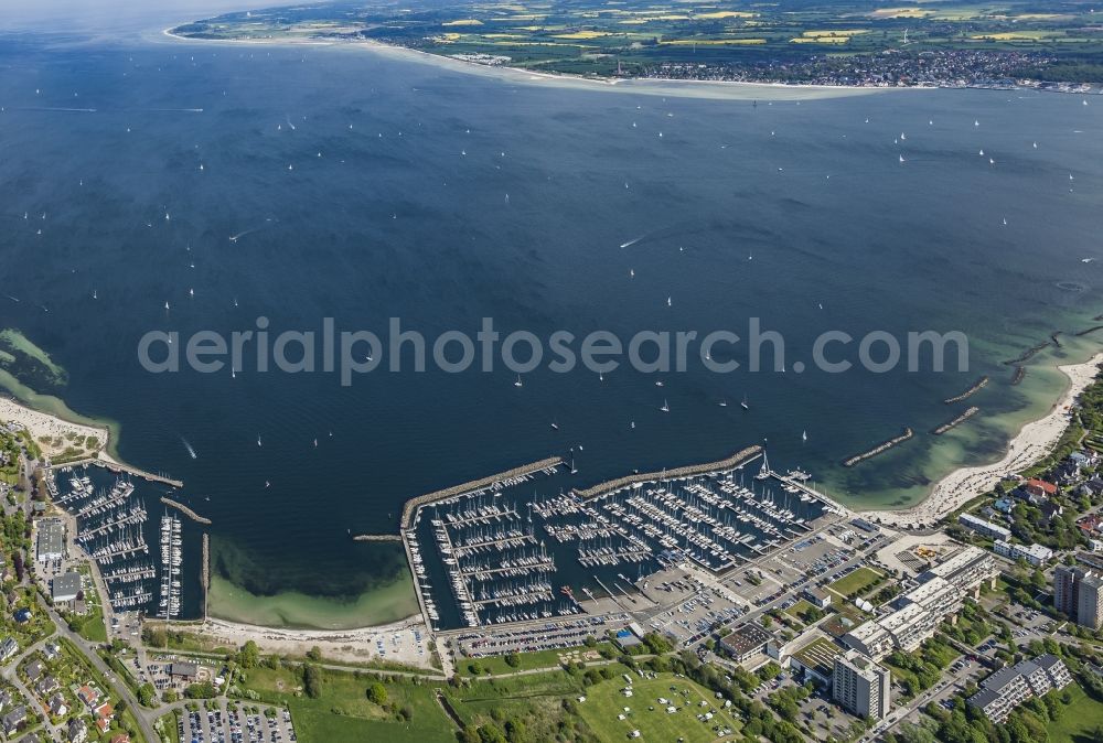 Strande from the bird's eye view: Marinas Schilksee and Strande in Kiel in Schleswig-Holstein