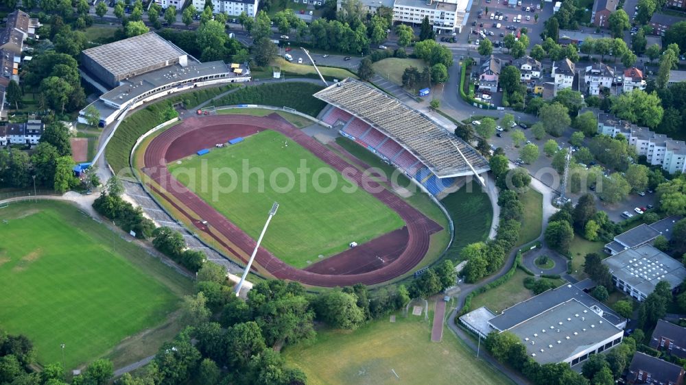 Bonn from above - Sports park north in Bonn in the state North Rhine-Westphalia, Germany