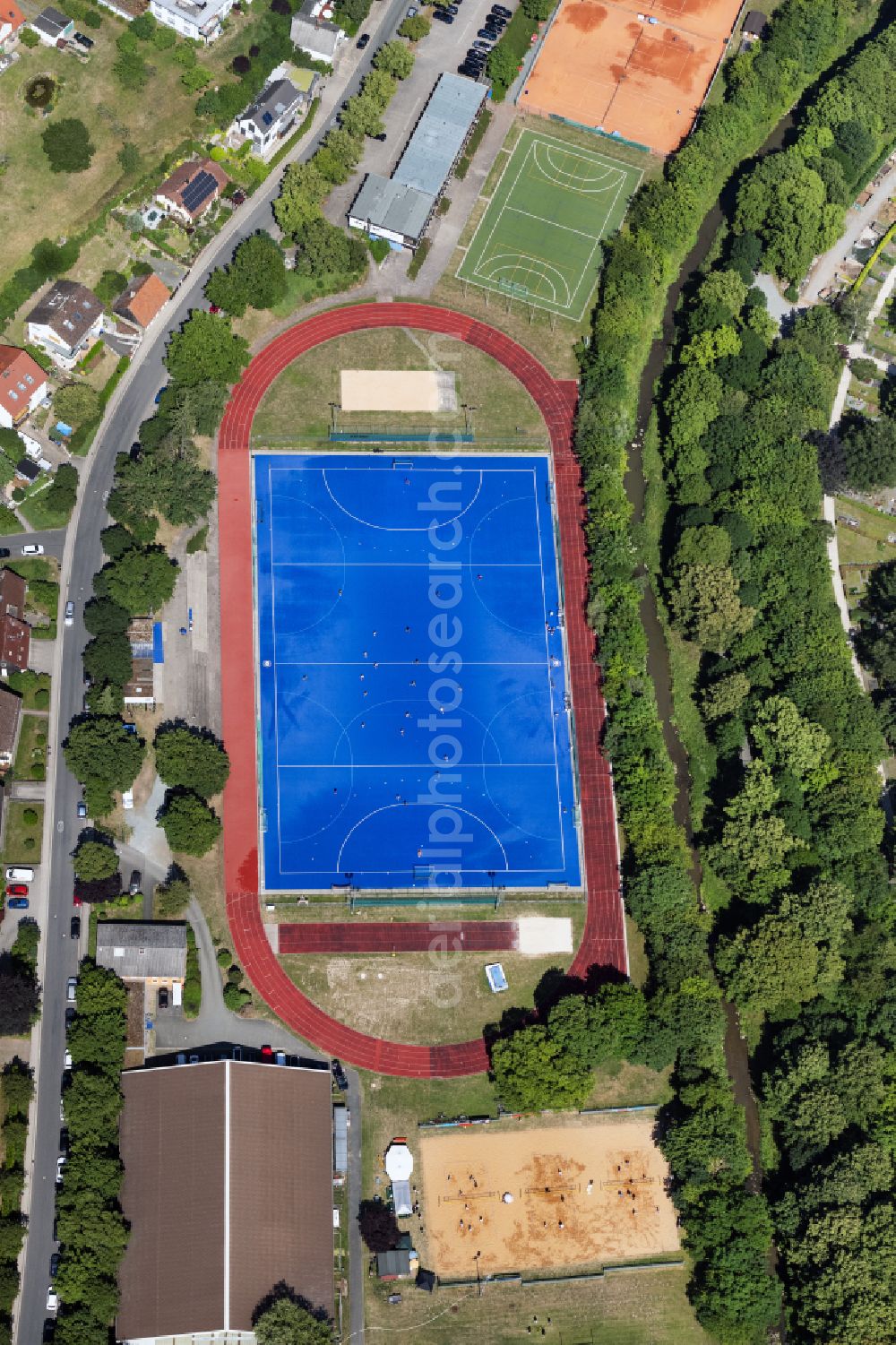Aerial image Bayreuth - Sports grounds and football pitch on street Am Muehlgraben in Bayreuth in the state Bavaria, Germany