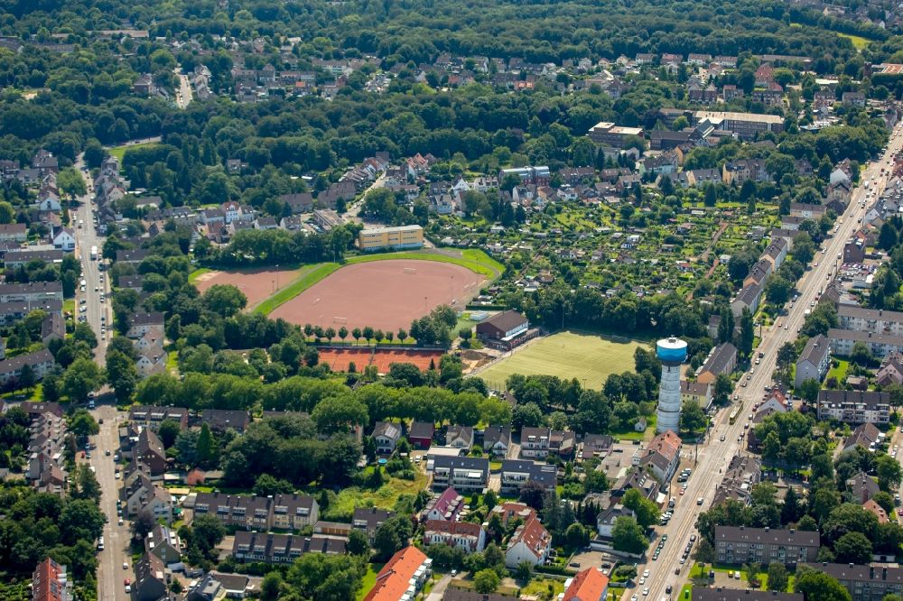 Essen from above - Sports grounds and football pitch from the DJK Adler Union Essen-Frintrop e. V. in Essen in the state North Rhine-Westphalia
