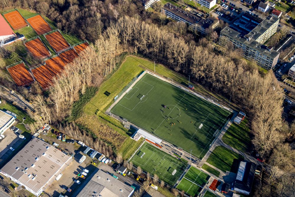 Aerial photograph Dortmund - Sports grounds and football pitch of Dortmunder Loewen - Brackel 61 e.V. on street Brauksweg in the district Westheck in Dortmund at Ruhrgebiet in the state North Rhine-Westphalia, Germany
