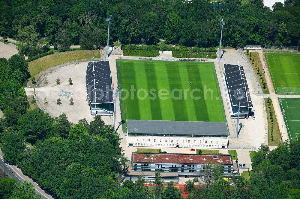 Hannover from above - Sports grounds and football pitch Ensemble of Hannoverscher Sportverein von 1896 e. V. on in Hannover in the state Lower Saxony, Germany
