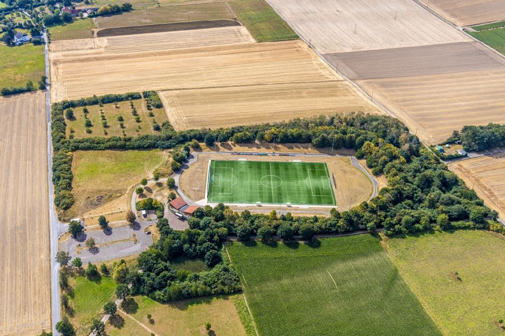 Menden (Sauerland) from the bird's eye view: Sports grounds and football pitch Hembrock in Menden (Sauerland) in the state North Rhine-Westphalia