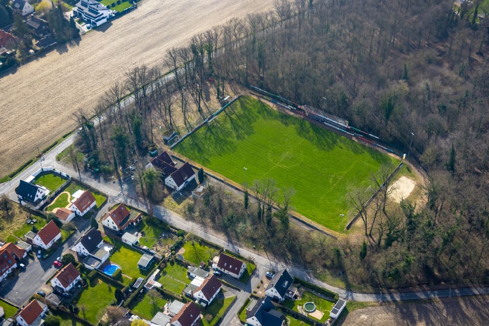 Aerial image Hamm - Sports grounds and football pitch of Sports club Westfalia Rhynern e. V. in Hamm in the state North Rhine-Westphalia