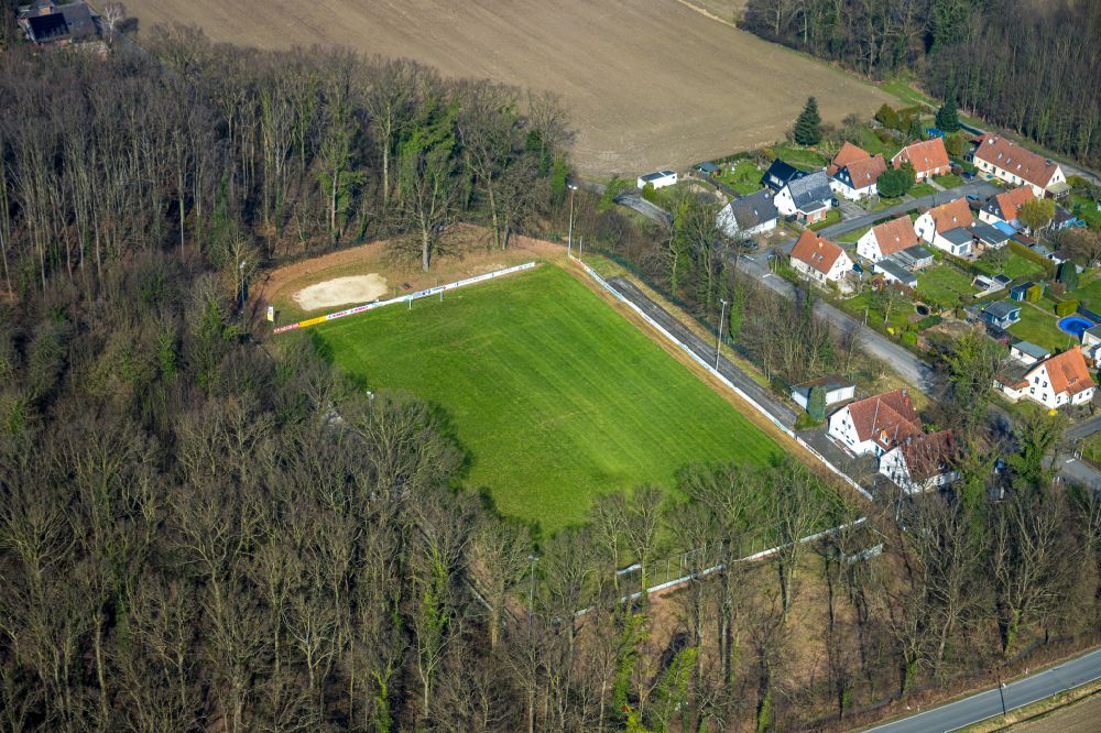 Hamm from above - Sports grounds and football pitch of Sports club Westfalia Rhynern e. V. in Hamm in the state North Rhine-Westphalia