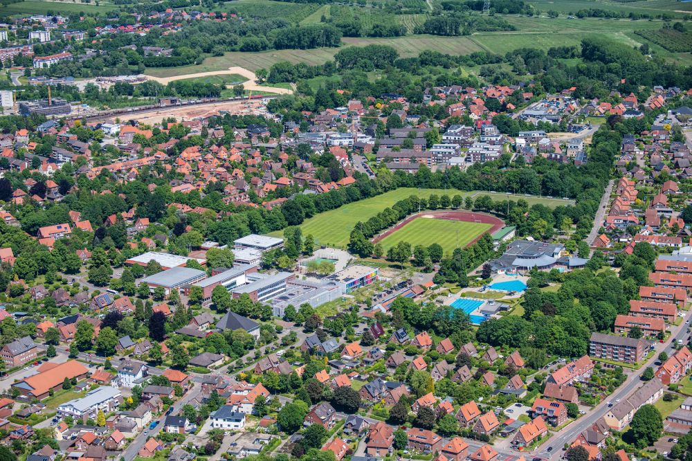 Aerial photograph Campe - Sports grounds and football pitch VFL Stade Gueldenstern in Campe in the state Lower Saxony, Germany