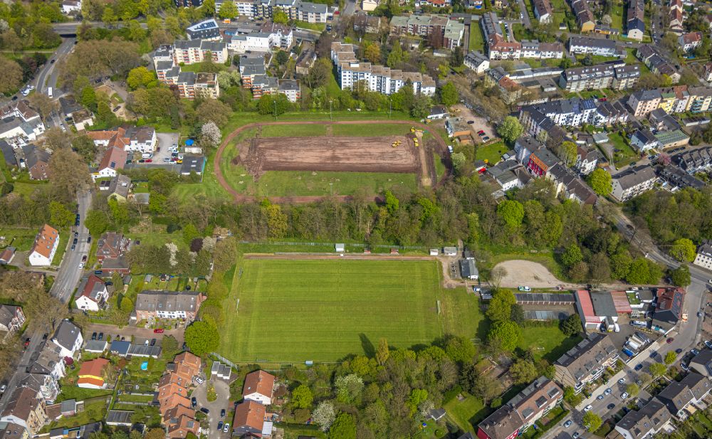 Bochum from the bird's eye view: Sports grounds and football pitch of WSV Bochum 06 e.V. on the Wittekindstrasse in the district Werne in Bochum at Ruhrgebiet in the state North Rhine-Westphalia, Germany