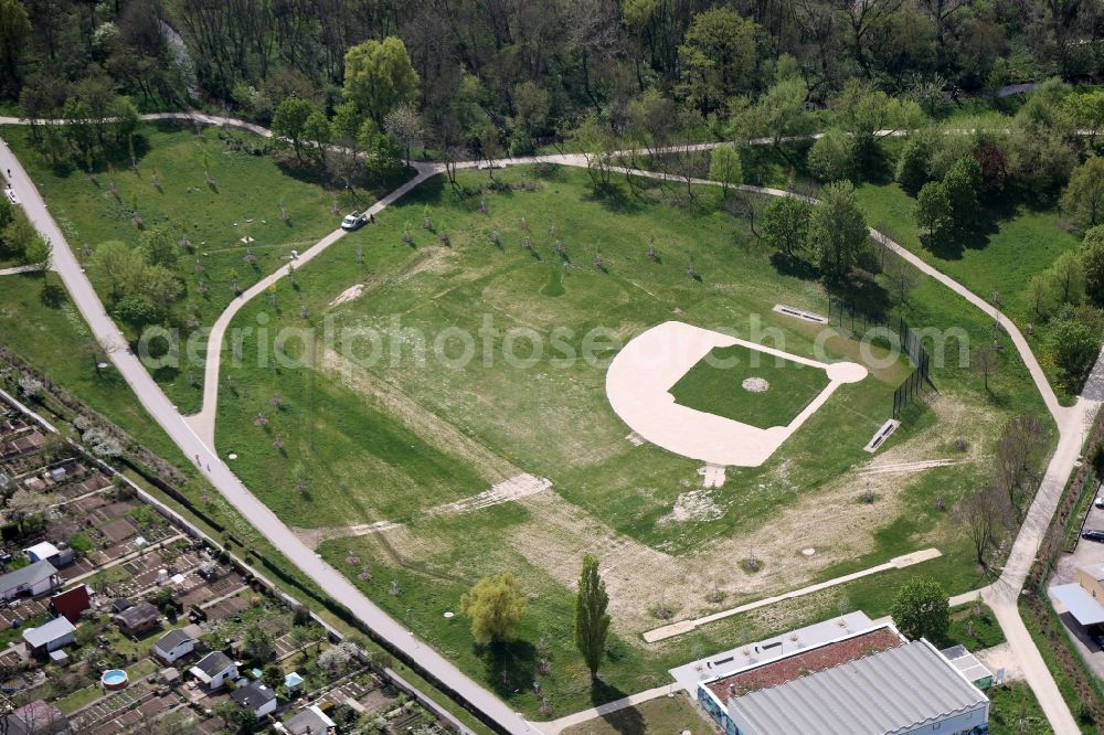 Aerial image Erfurt - Sports field on Zittauer Strasse in the district Gispersleben in Erfurt in the state Thuringia, Germany