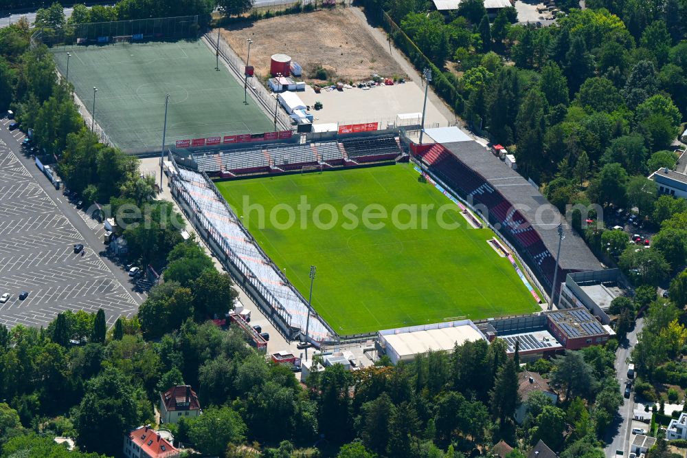 Würzburg from the bird's eye view: Sports facility grounds of the Arena stadium FLYERALARM ARENA on street Mittlerer Dallenbergweg in the district Steinbachtal in Wuerzburg in the state Bavaria, Germany