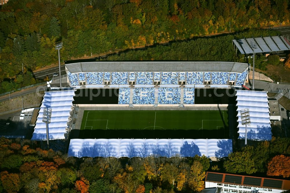 Aerial image Saarbrücken - Sports facility grounds of the Arena stadium Ludwigsparkstadion in the district Malstatt in Saarbruecken in the state Saarland, Germany