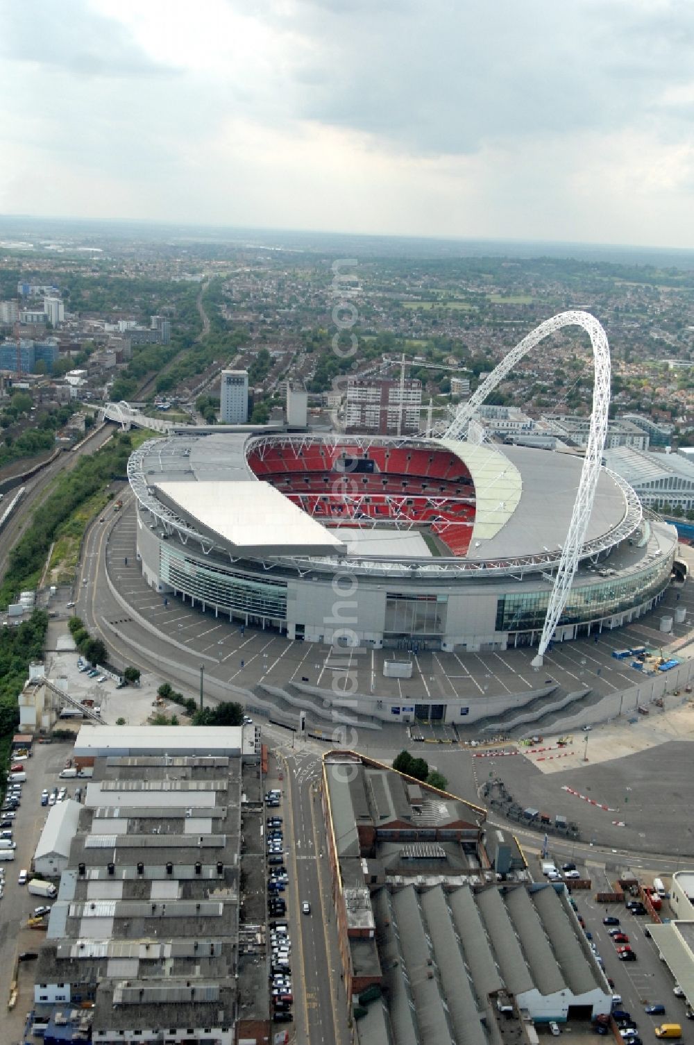 Aerial image London - Sports facility grounds of the Arena Wembley - stadium in London in England, United Kingdom