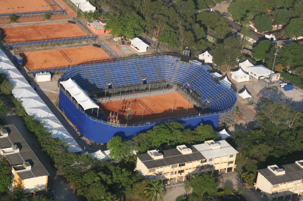Rio de Janeiro from above - Sports venue tennis competitions at the 15th Pan American Games 2007 and the 2007 Parapan American Games in Rio de Janeiro in Brazil. The tennis court was also hosted several Davis Cup Tournament Davis Cup team Brazil