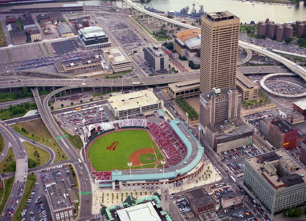 Aerial photograph Buffalo - Sports facility grounds of the Arena Buffalo Bisons Baseball Stadium in Buffalo in New York, United States of America