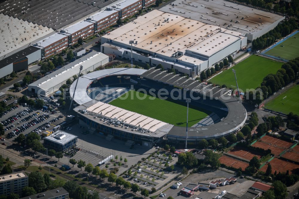 Aerial photograph Braunschweig - Sports facility grounds of the Arena stadium in Braunschweig in the state Lower Saxony
