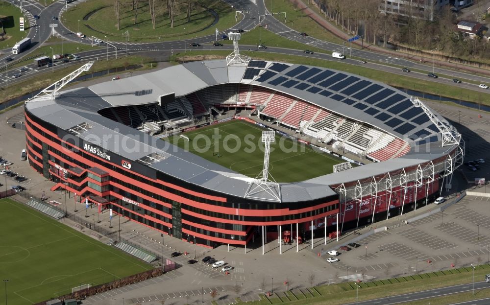 Aerial image Alkmaar - Sports facility grounds of the Arena stadium AFAS AZ Stadion on Stadionweg in Alkmaar in Noord-Holland, Netherlands