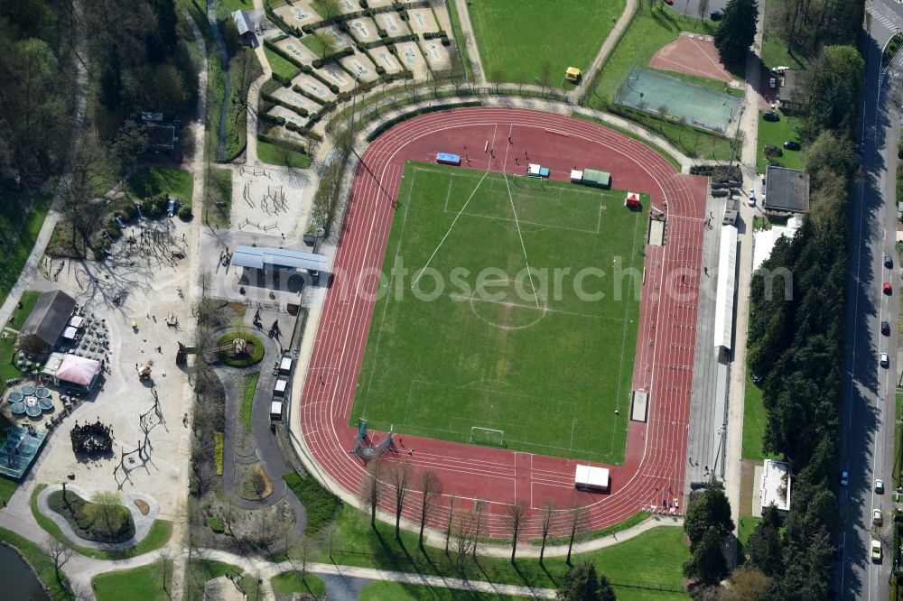 Beersel from the bird's eye view: Sports facility grounds of the Arena stadium on Henry Torleylaan in Beersel in Vlaan deren, Belgium
