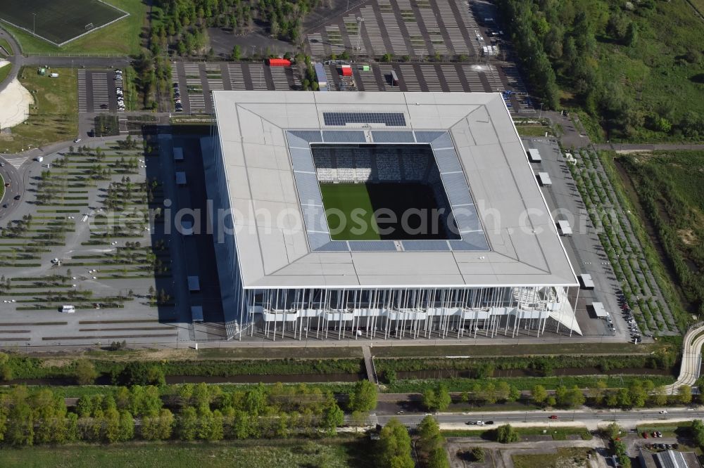 Aerial image Bordeaux - Sports facility grounds of the Arena stadium Stade Matmut Atlantique an der Cours Jules Ladoumegue before the European Football Championship Euro 2016 in Bordeaux in Aquitaine Limousin Poitou-Charentes, France