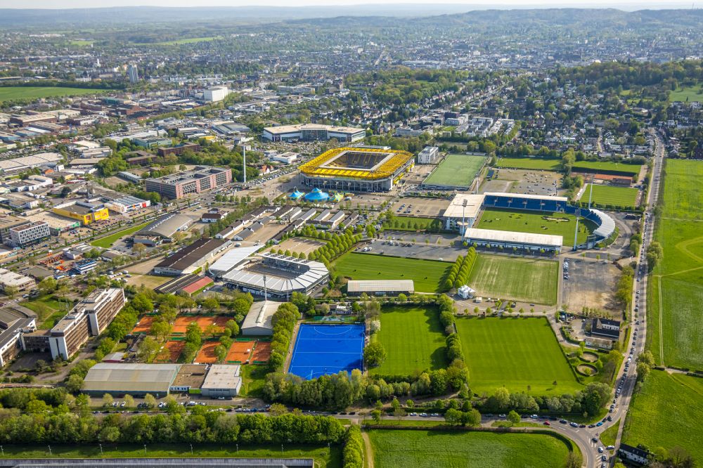 Aerial image Aachen - Sports facility grounds of the Arena stadium Deutsche Bank Stadion on street Hubert-Wienen-Strasse im CHIO Aachen-Gelaende in the district Hastenrath in Aachen in the state North Rhine-Westphalia, Germany